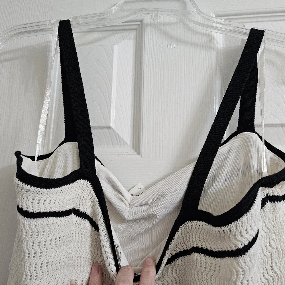Abercrombie Black And White Crochet Maxi Dress